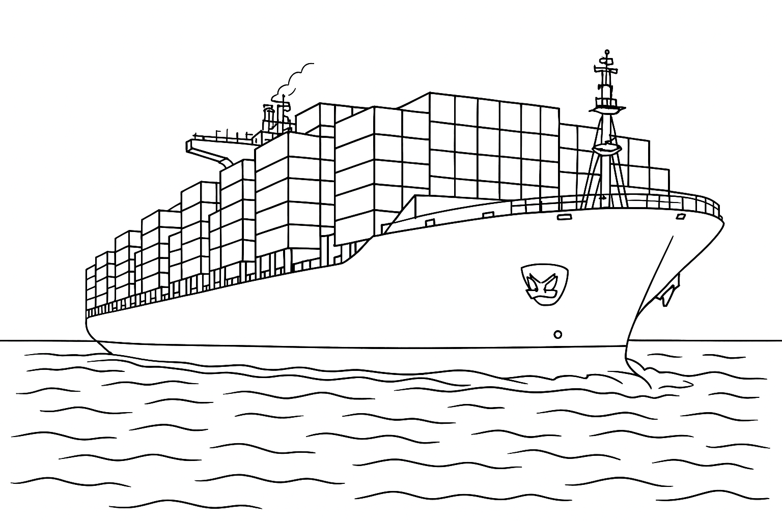 Coloring page of Cargo Ship