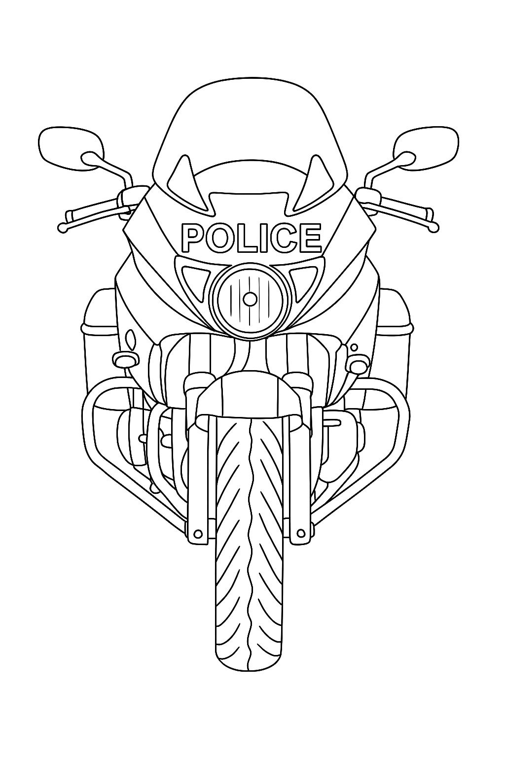 Coloring page of Motorcycle Patrol