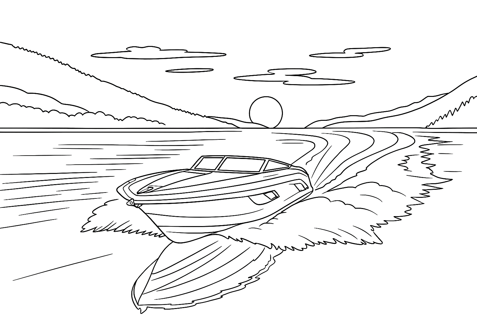 Coloring page of Speedboat