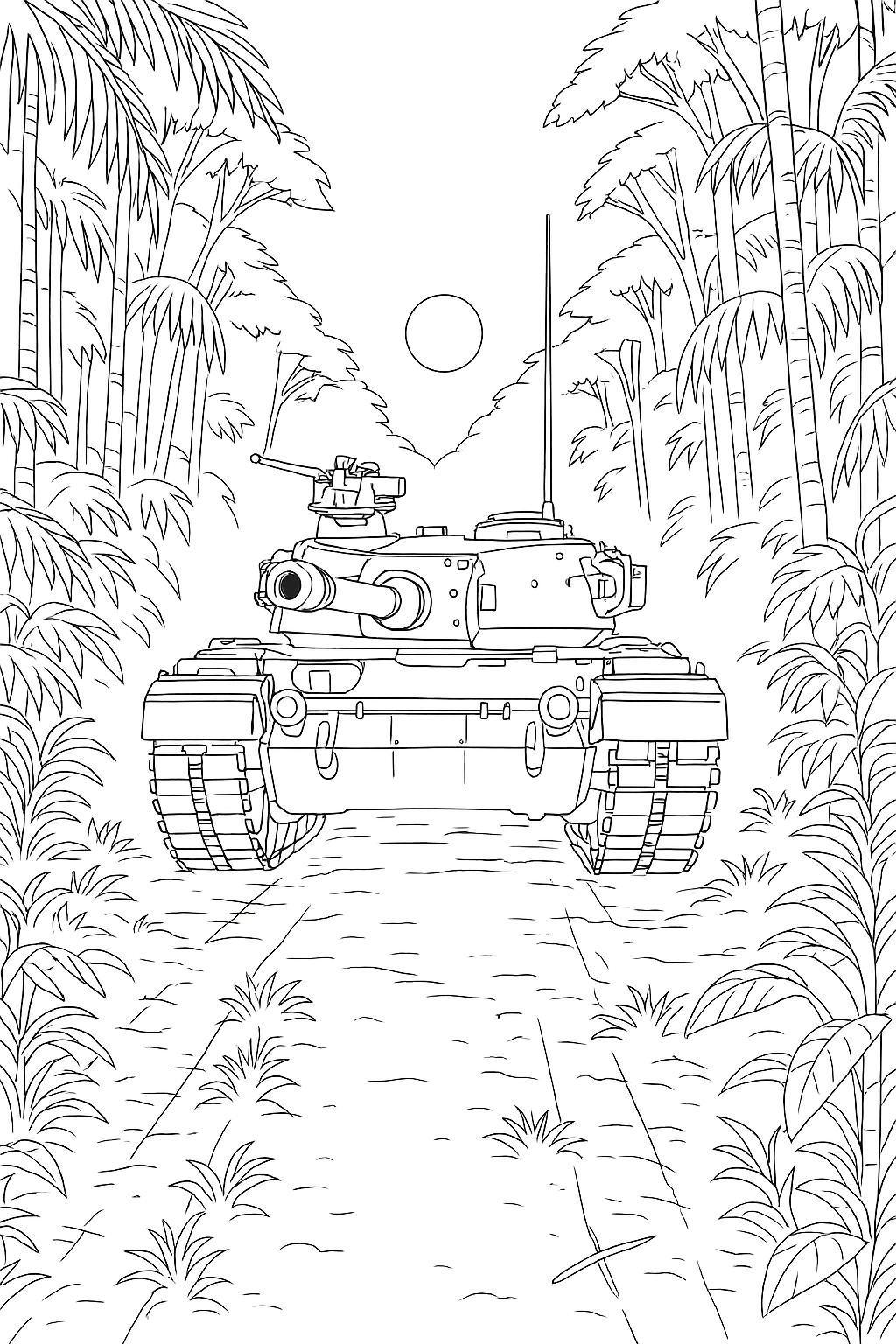 Coloring page of Tank Cruising