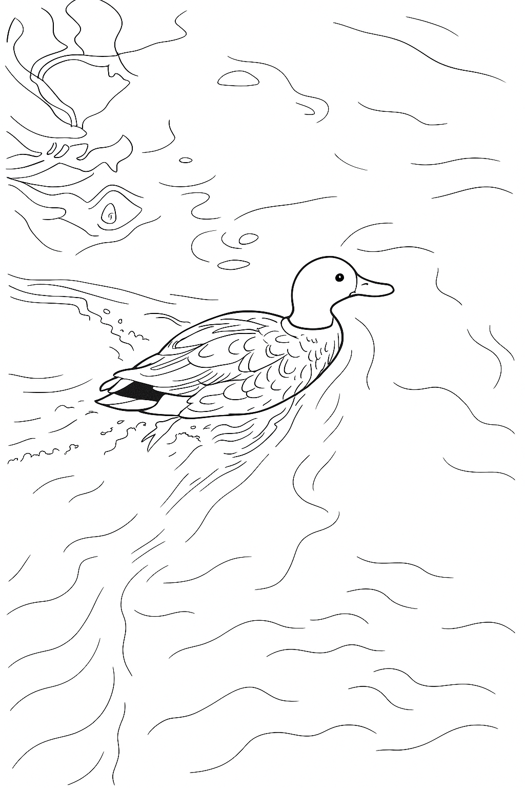 Coloring page of Duck