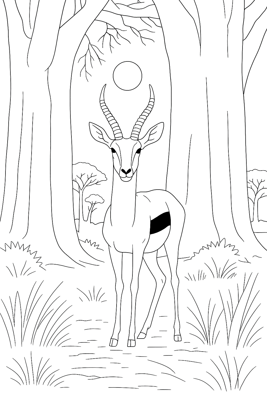 Coloring page of Gazelle Hunting