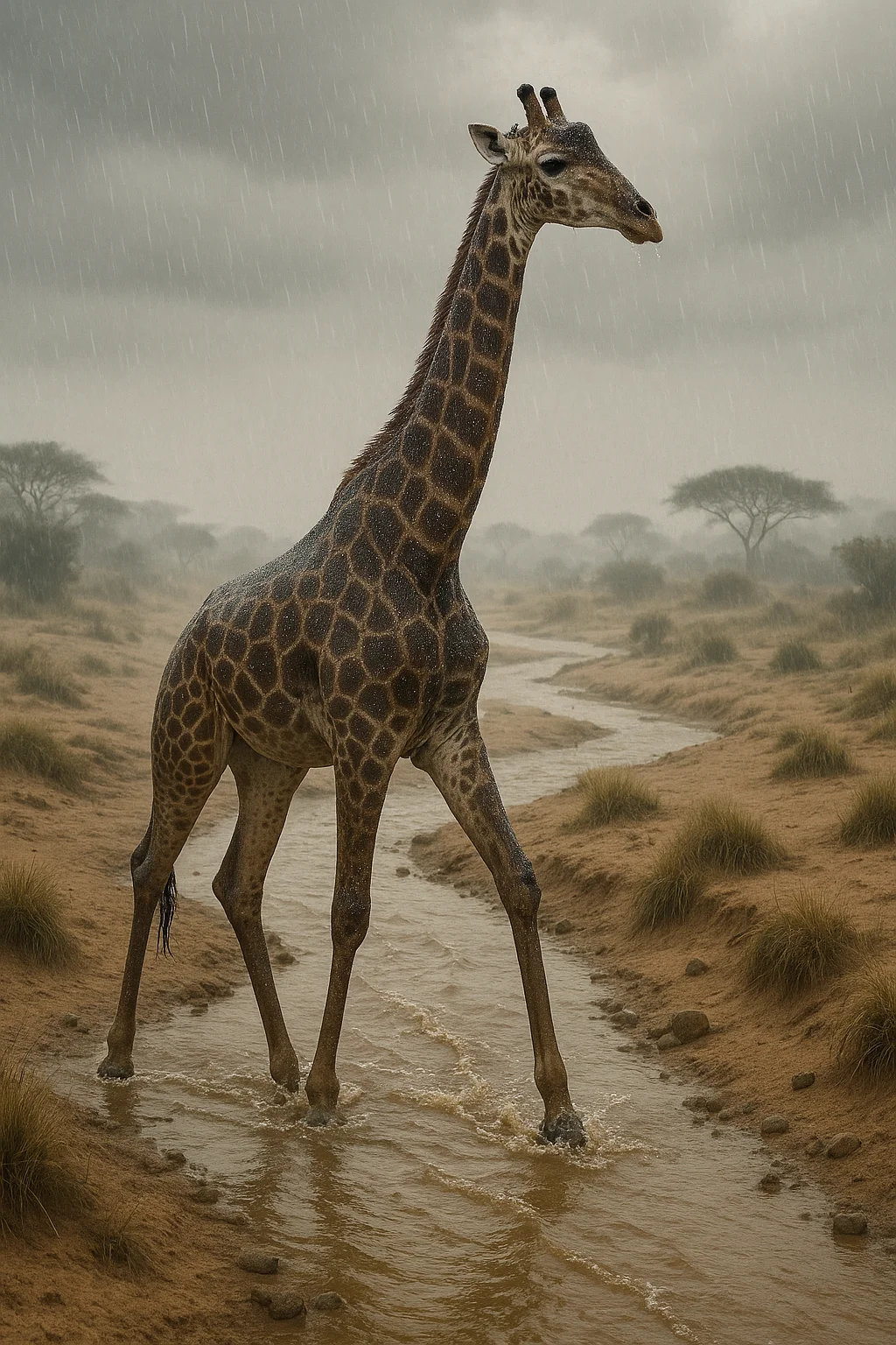 Original Giraffe In Water