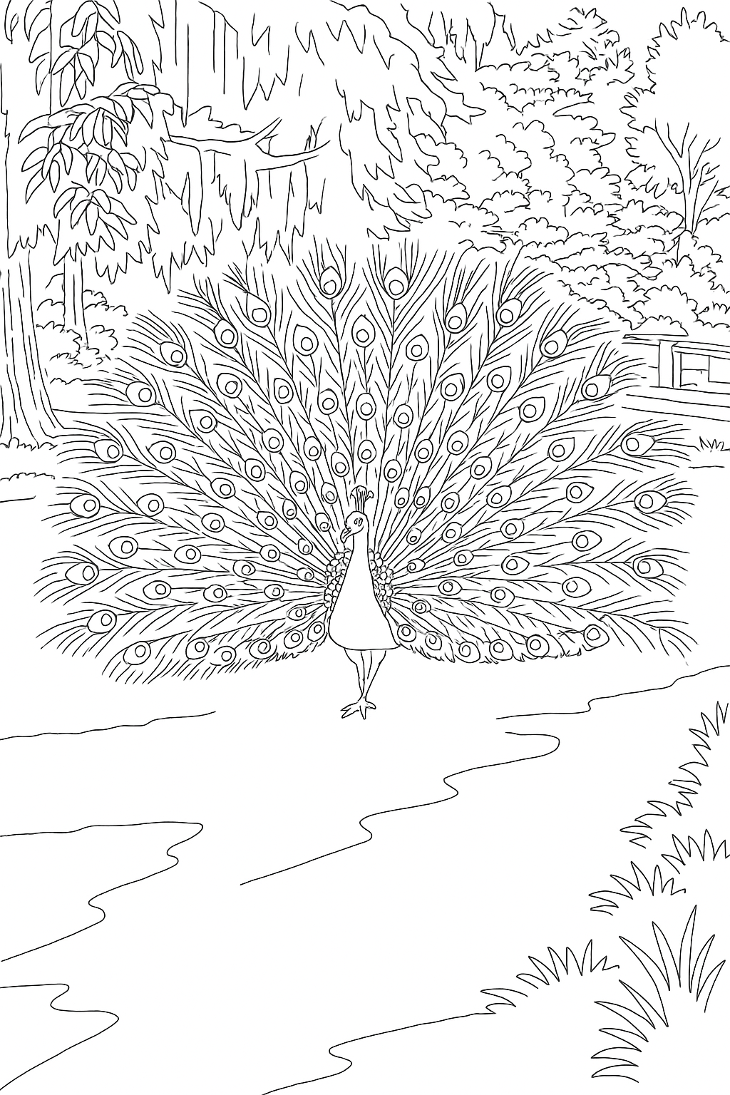 Coloring page of Peacock