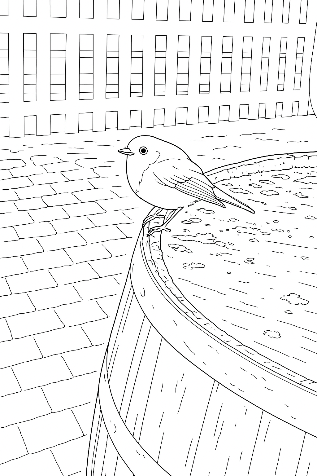 Coloring page of Robin Bird
