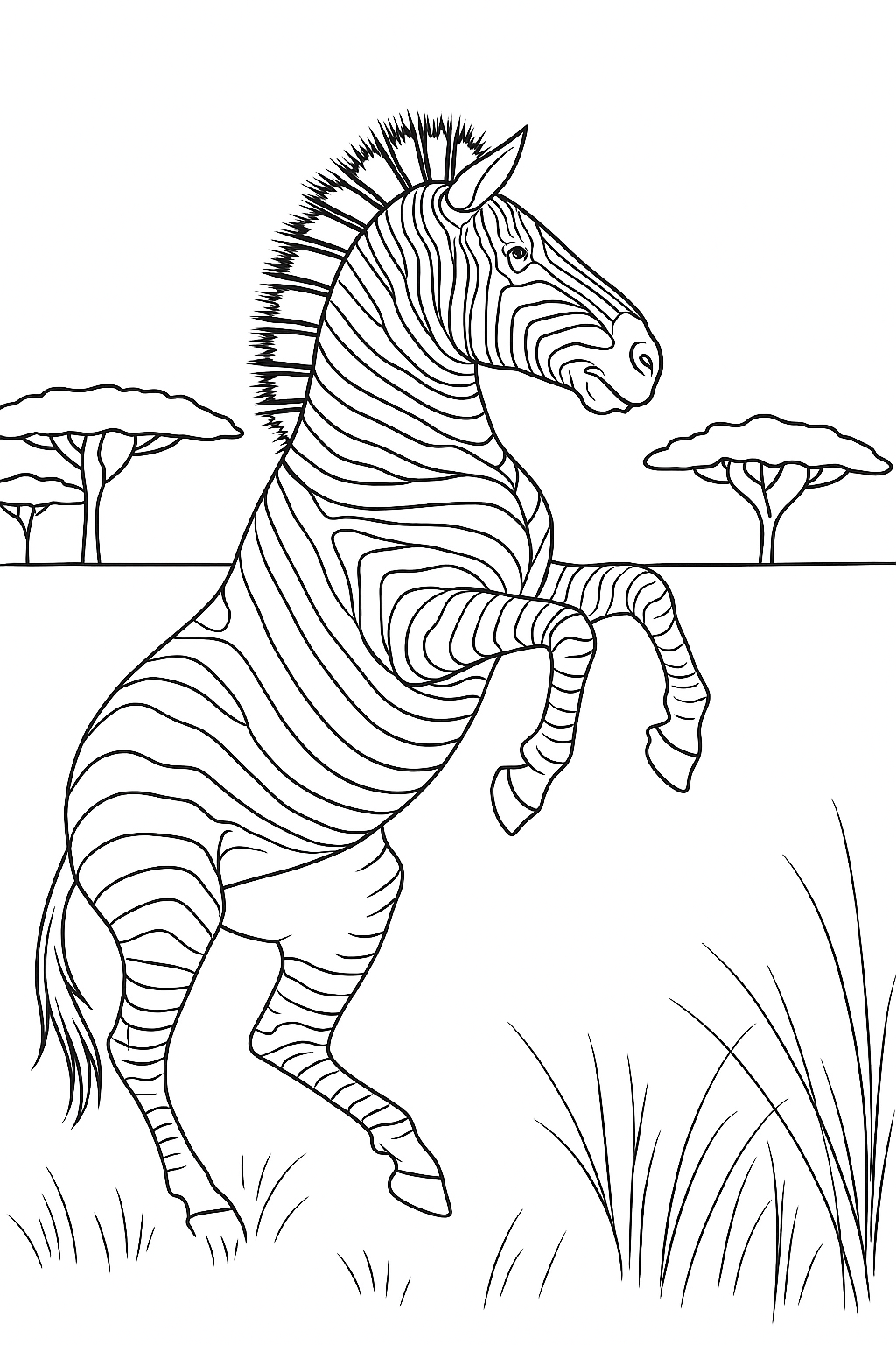 Coloring page of Zebra Brawl