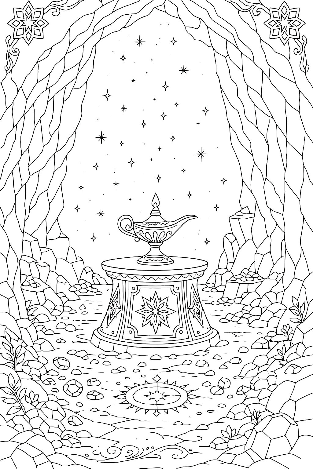 Coloring page of Alladin Lamp