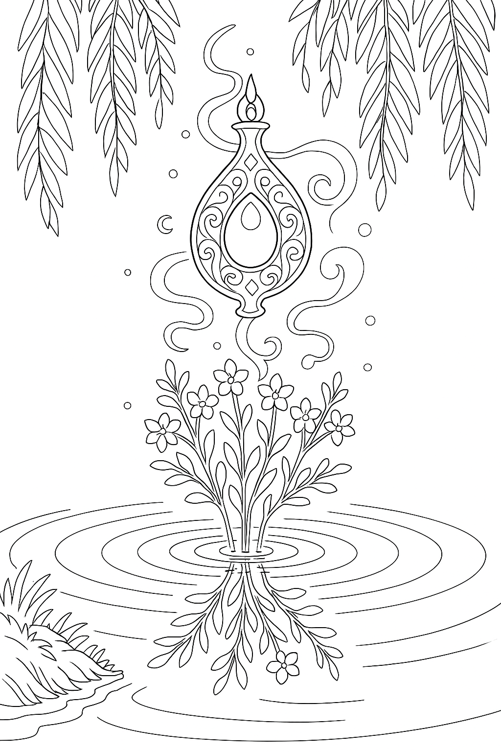 Coloring page of Amulets Gathering Herbs