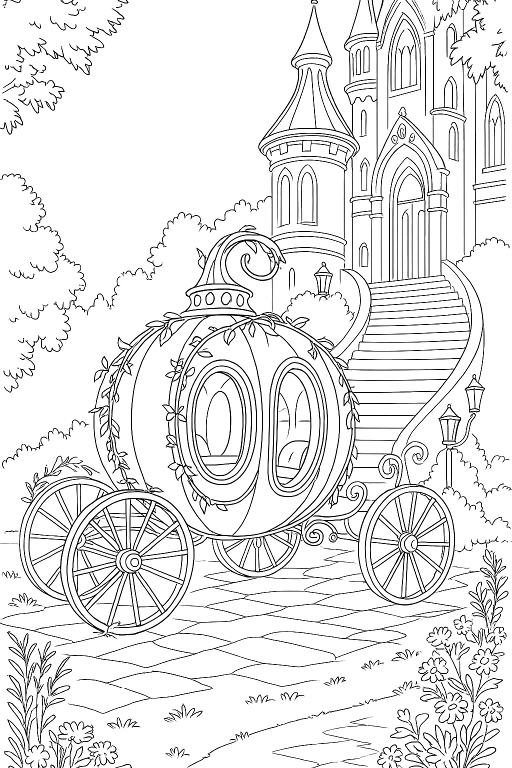 Coloring page of Cinderella Carriage