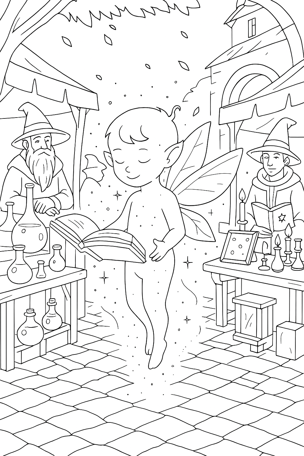 Coloring page of Fairy Dust Wizardry