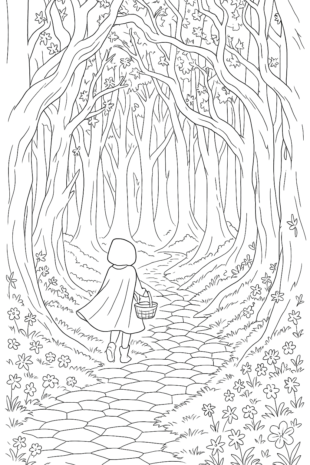 Coloring page of Red Hood