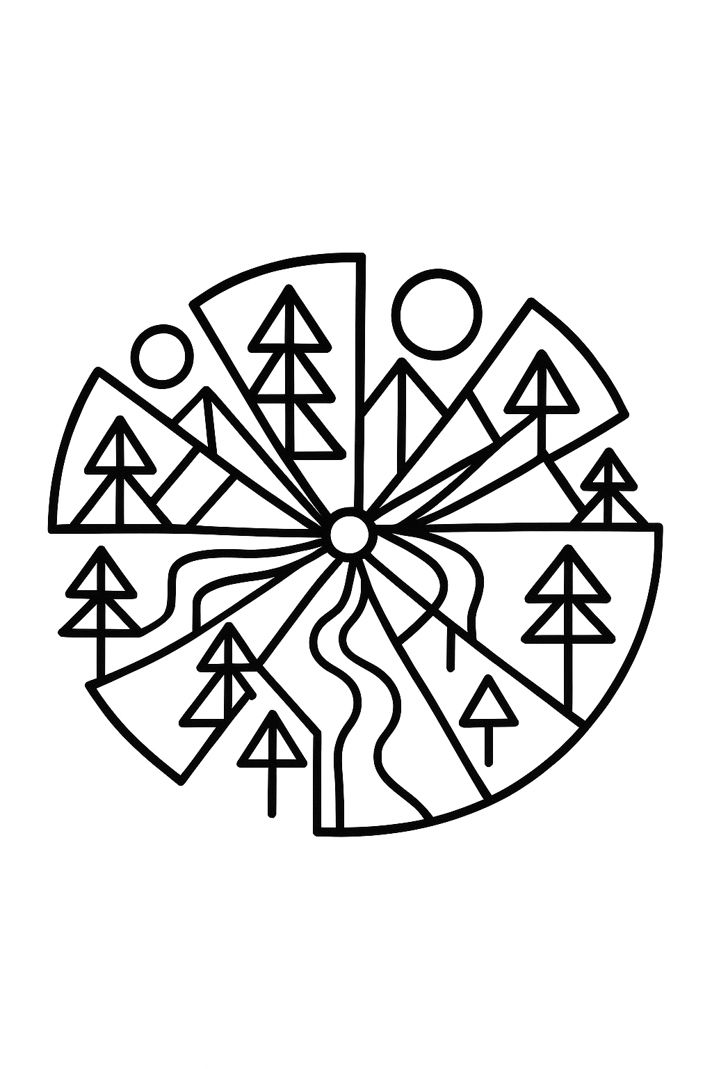 Coloring page of Abstract Nature Spin