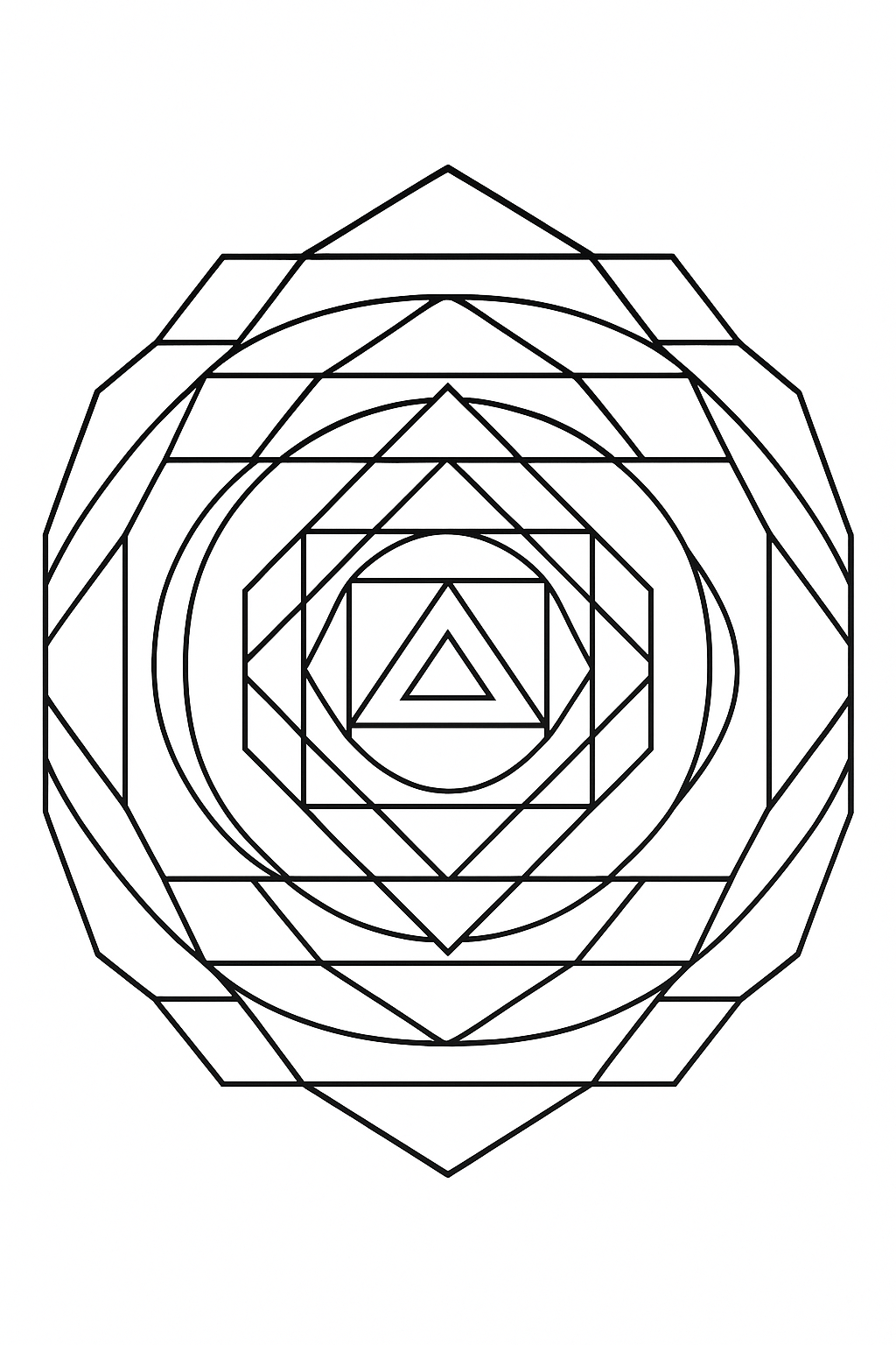 Coloring page of Blended Geometry Transformations