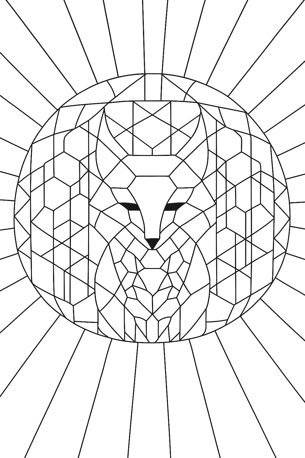 Coloring page of Geometric Animal Metamorposis
