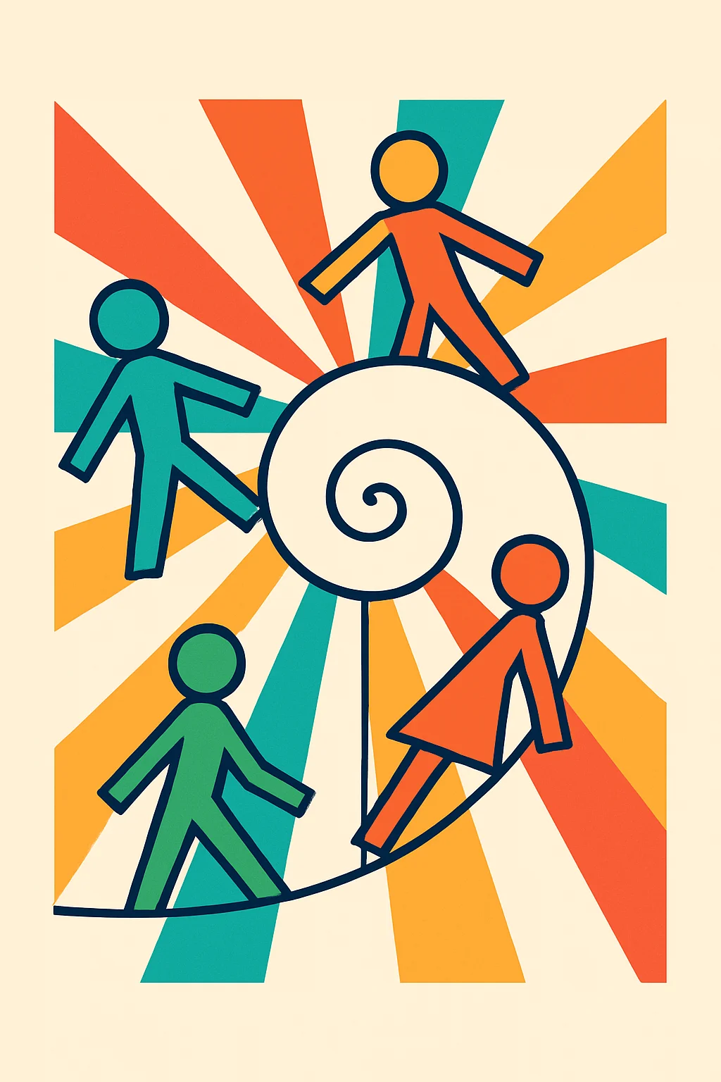 Original Minimalist Spiral Figures