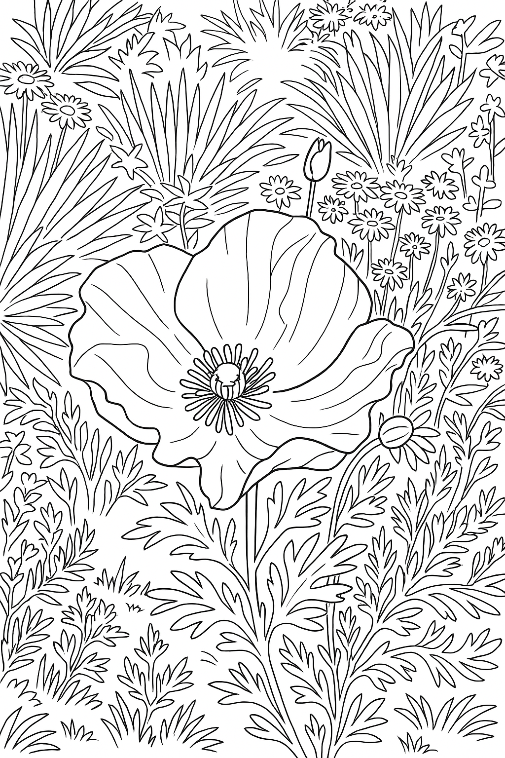 Coloring page of Getty California Poppy