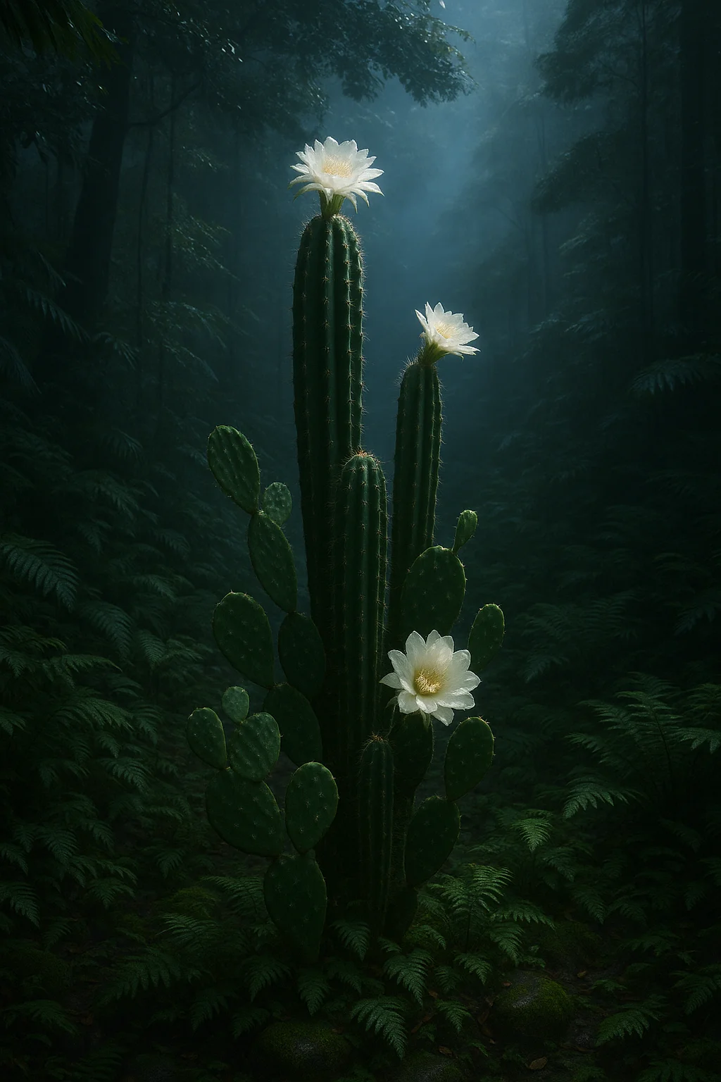 Original Sunlit Cacti Blooms