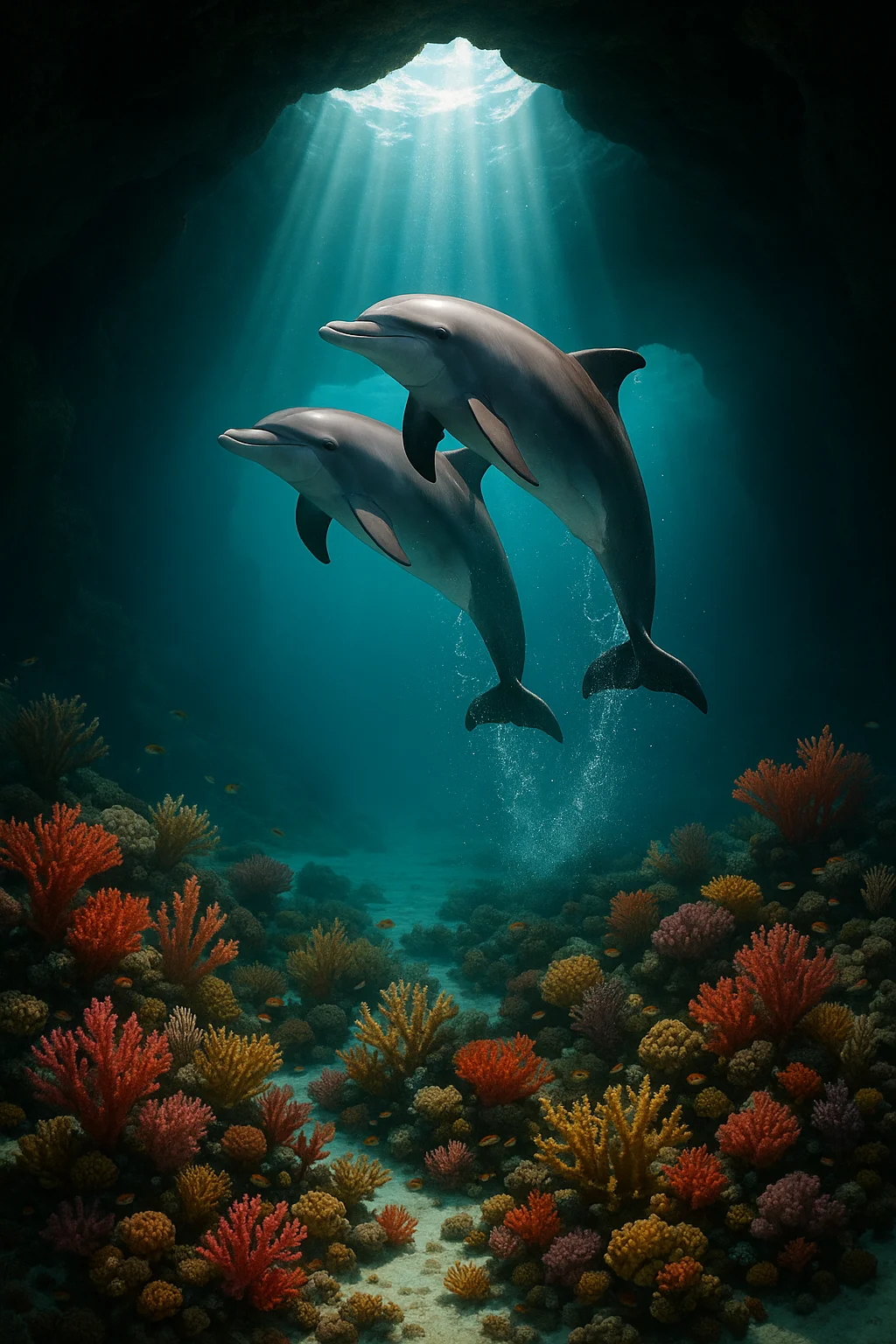 Original Coral Garden Dolphins
