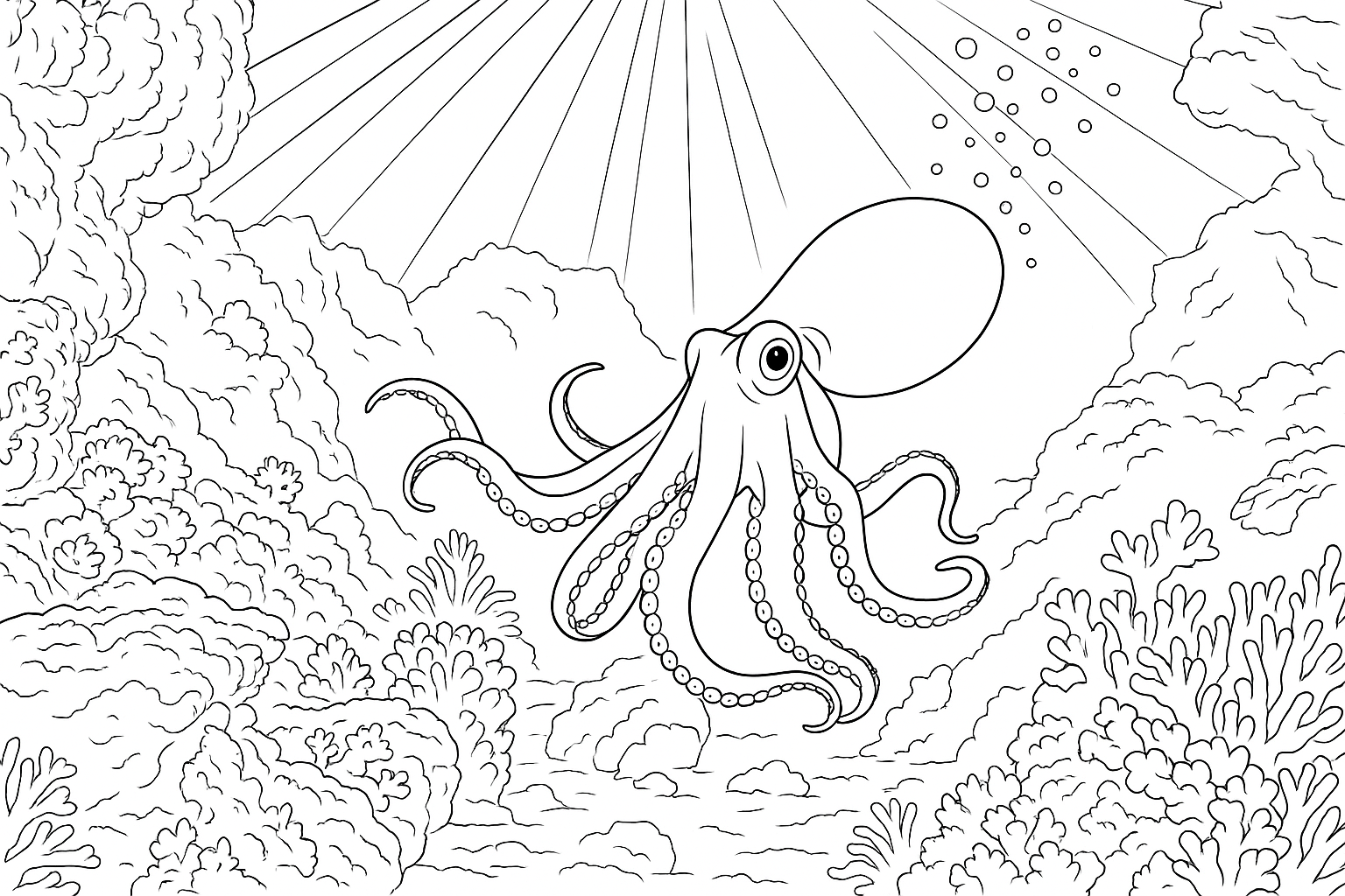 Coloring page of Octopus
